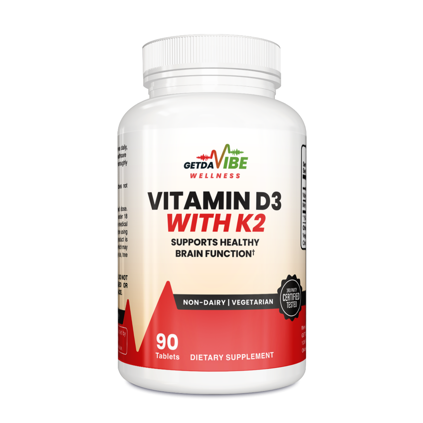 Vitamin D3 with K2, 1-3 serv. sz